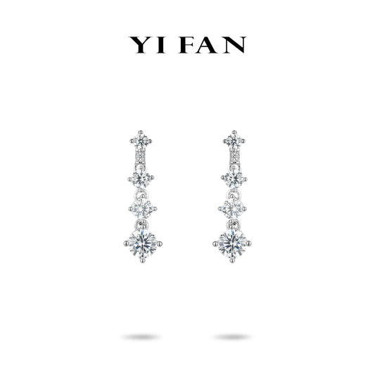 Pure Radiance Collection: Timeless "Brilliant Silver Starlight" delicate Dangle Earrings