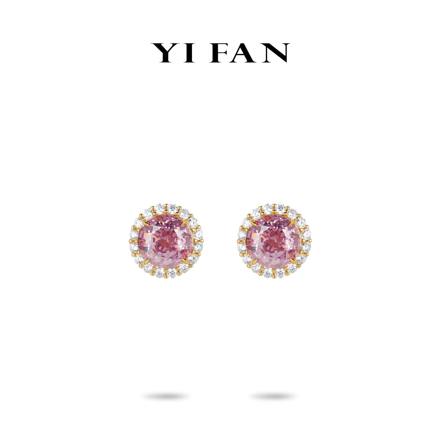 Morganite color collection: Golden “Lotus-Pink Sunlight” Delicate Ear Studs