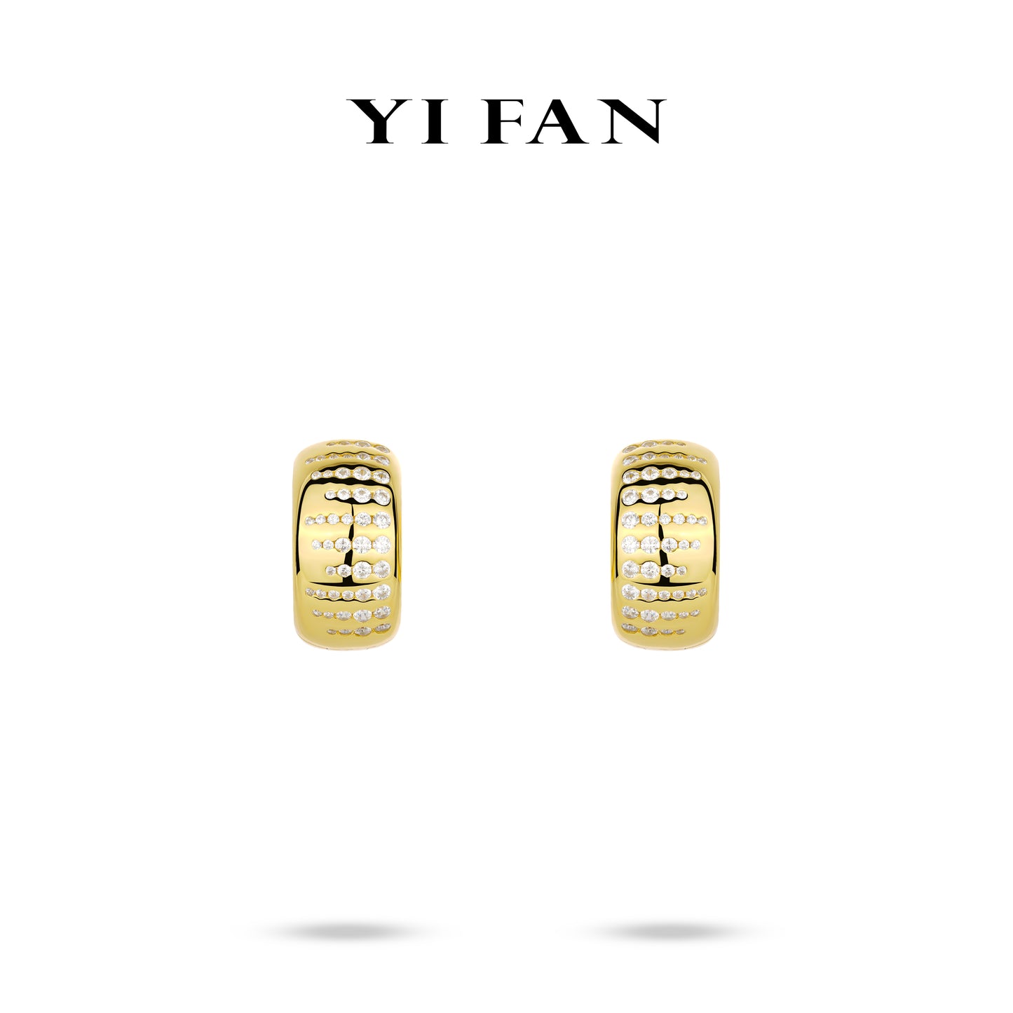 Golden time collection: Modern "Dazzling Lucky Starry Lightning" detailed Hoop Earrings