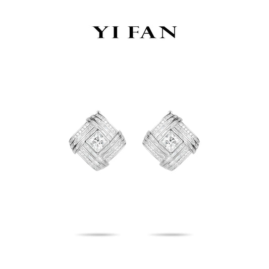 Wedding collection: Modern "Brilliant Twist Dimension" exquisite Earrings