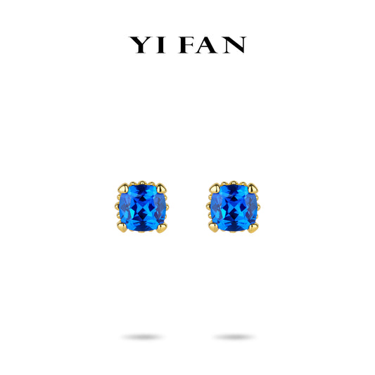 Lab Grown Spinel "Blue Goblin" collection: Luxury "Enchanting Supernova" exquisited Ear Studs (Unisex)