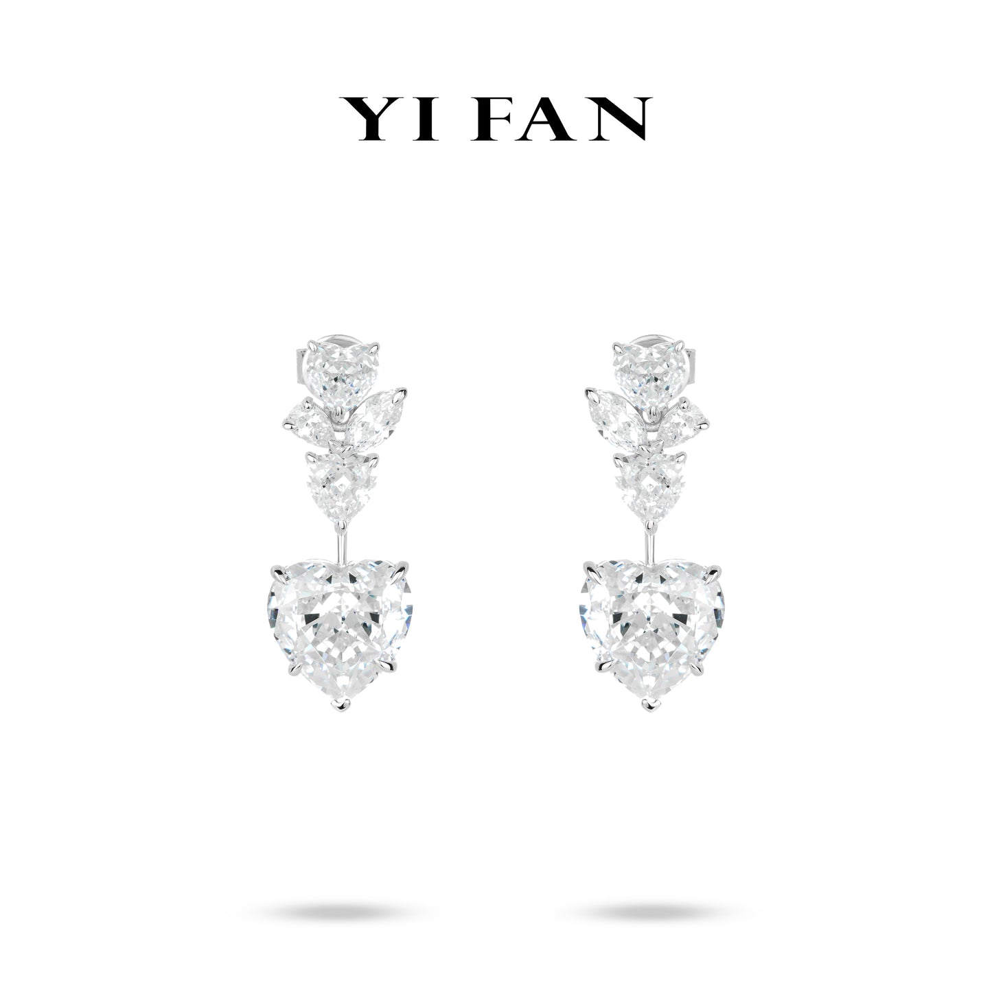 Pre-order Wedding Collection: Modern "Icy Heart of the Arctic" exquisite Earrings