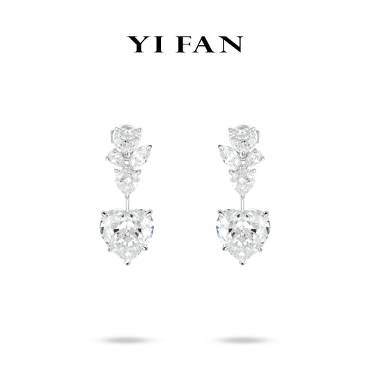 Pre-order Wedding Collection: Modern "Icy Heart of the Arctic" exquisite Earrings