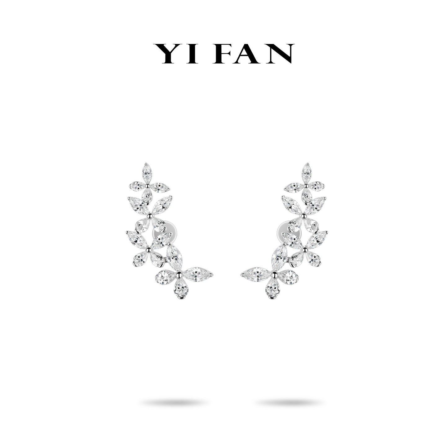 Wedding Collection: Modern "Spring of Hope Gradient Icy Flowers" exquisite Earrings
