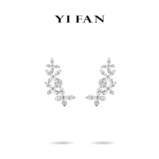 Wedding Collection: Modern "Spring of Hope Gradient Icy Flowers" exquisite Earrings