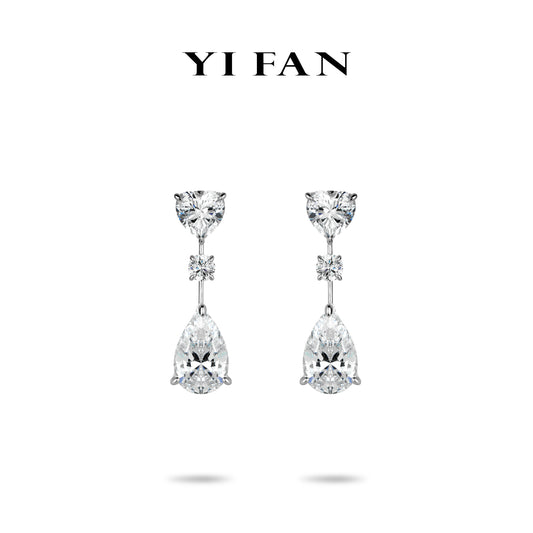 High Jewelry collection: Luxury “Icy G color Water droplets of the universe” exquisite Dangle Earrings for Wedding/Banquet