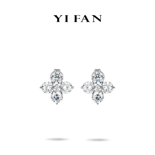 Minimalist collection: Modern "Brilliant Lucky Clover" delicate Ear Studs