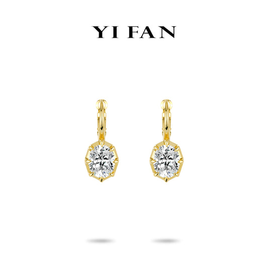 Ethereal Sparkle Collection: Glamorous "Golden Embrace Icy Sparkle" exquisite Dangle Earrings