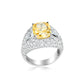 Fancy yellow mixed-cuts detailed Personality ring