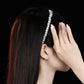 Clear diamond color brilliant cut Lab created stones Head band, White copper with platinum platting