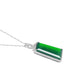 ONLY 1: Green jadeite/chalcedony rectangular "No Worries" Pendant