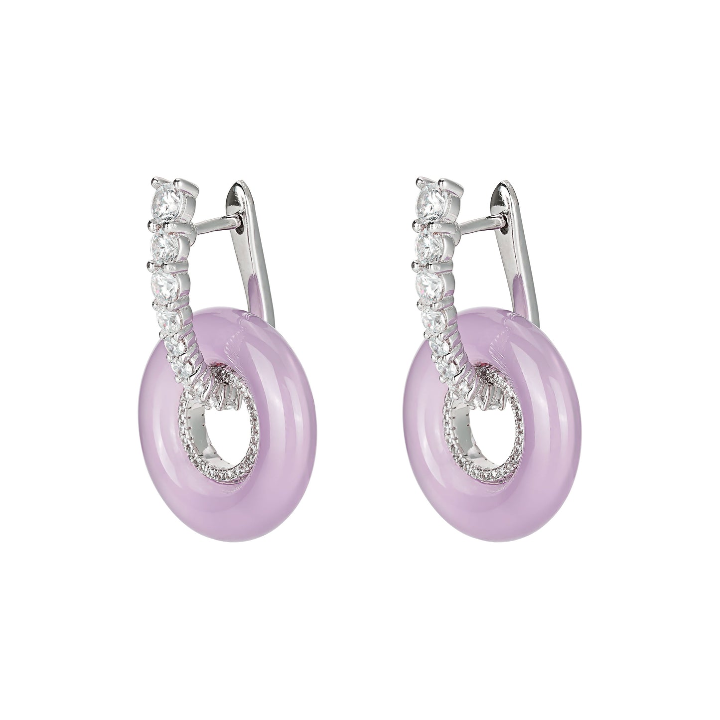 Promotion design: Pinkish purple chalcedony "Donut" earrings