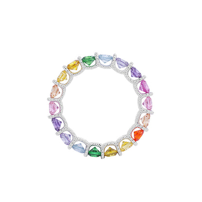 Promotional design Rainbow eternity ring, sterling silver