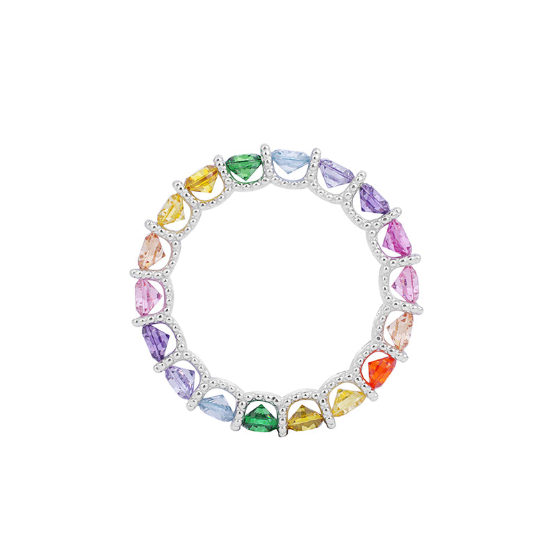 Promotional design Rainbow eternity ring, sterling silver