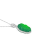 Green jadeite/chalcedony Success in great cause Carved Leaf pendant