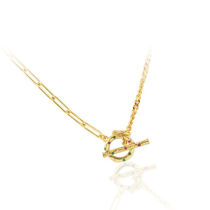 18K Yellow Gold plating interlocking versatile chain
