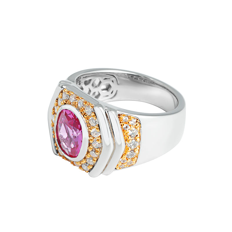 Limited Retro collection: Vintage Style Exquisite Rose Red Pigeon Egg Wide Edition Ring / Pinkie ring