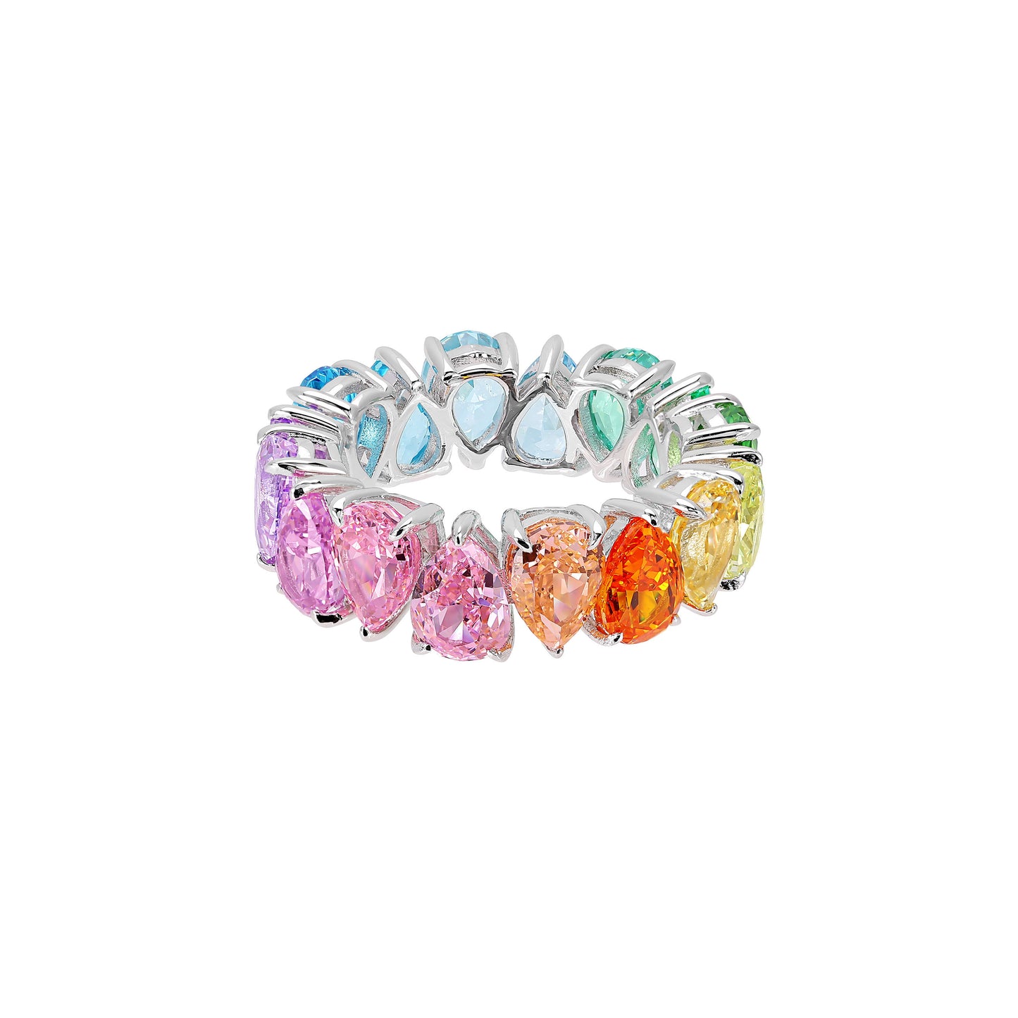 The Rainbow Teardrop eternity ring