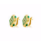 Designer Style：Green and golden fashionable earrings in detailed setting