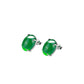 Green Pigeon Egg detailed Ear studs in big carat