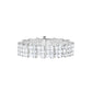 Emerald-cut irregular shape wide band tennischain bracelet