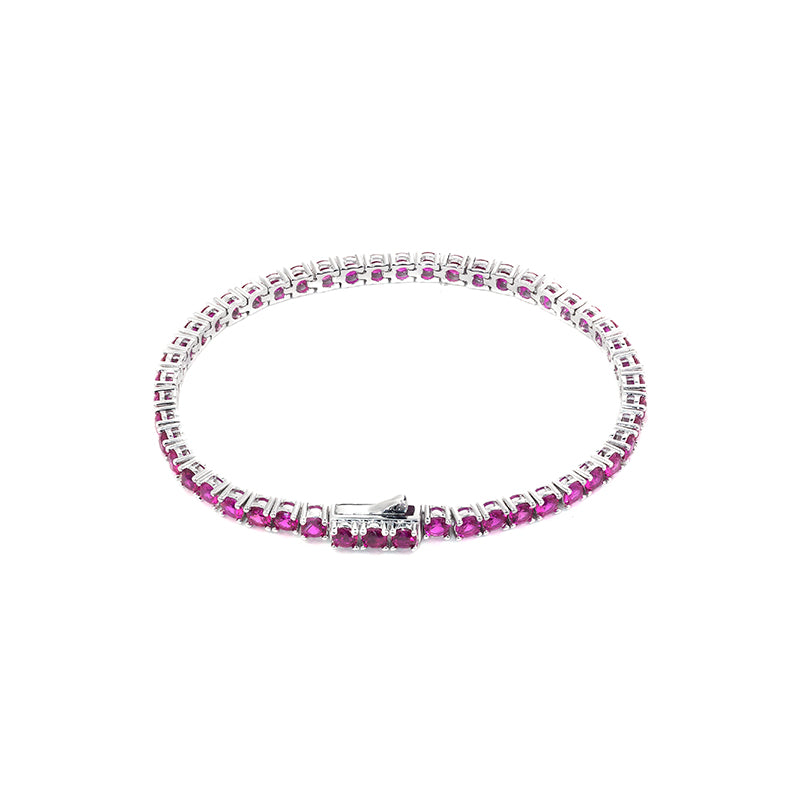 Promotional design The Jedi Spinel color Lab created stones Tennis Bracelet, sterling silver