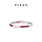 Ruby color collection: Modern "Red & White Borderless Mosaic" Tennis Bracelet