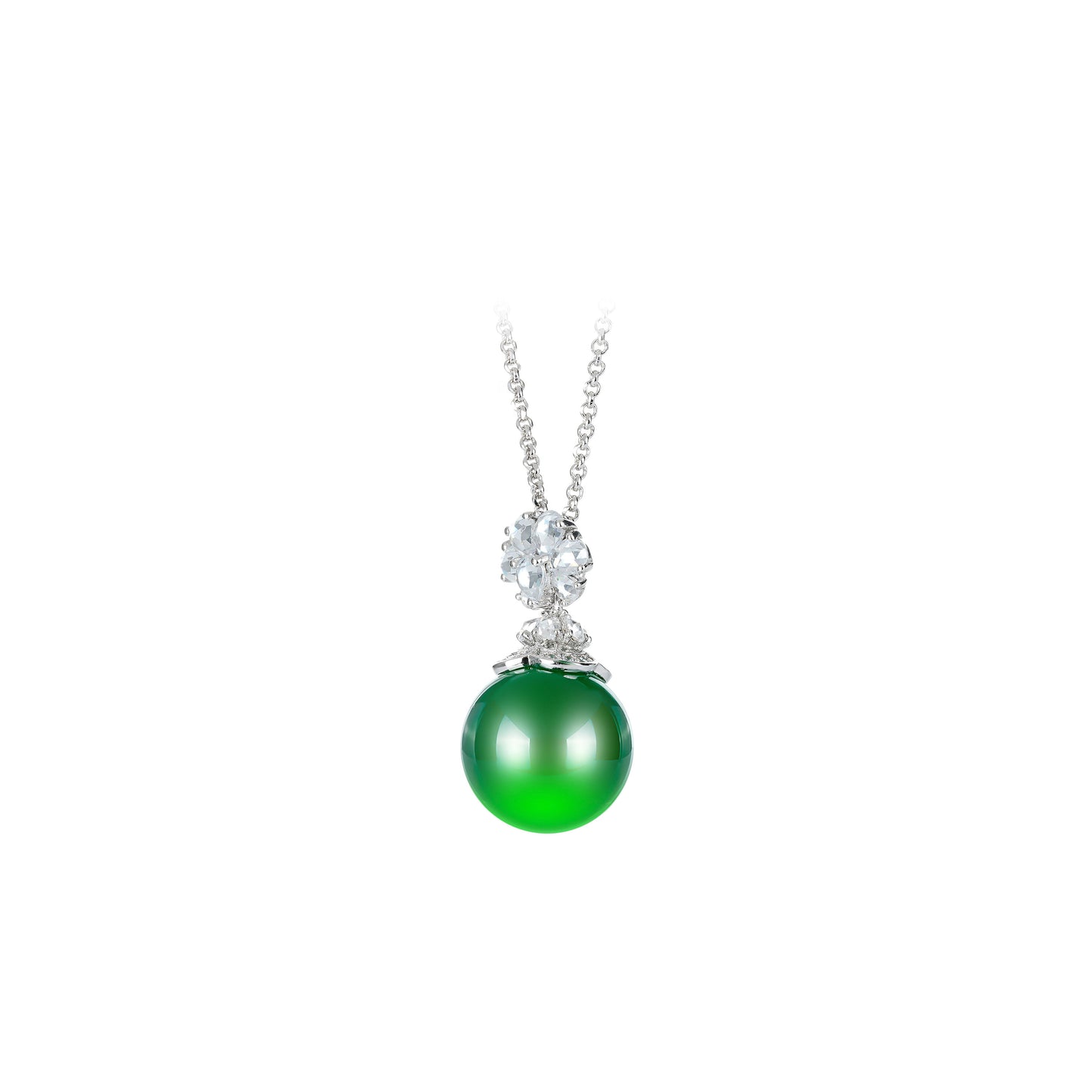 Promotion design: Green chalcedony "Easter Egg" flower Pendant