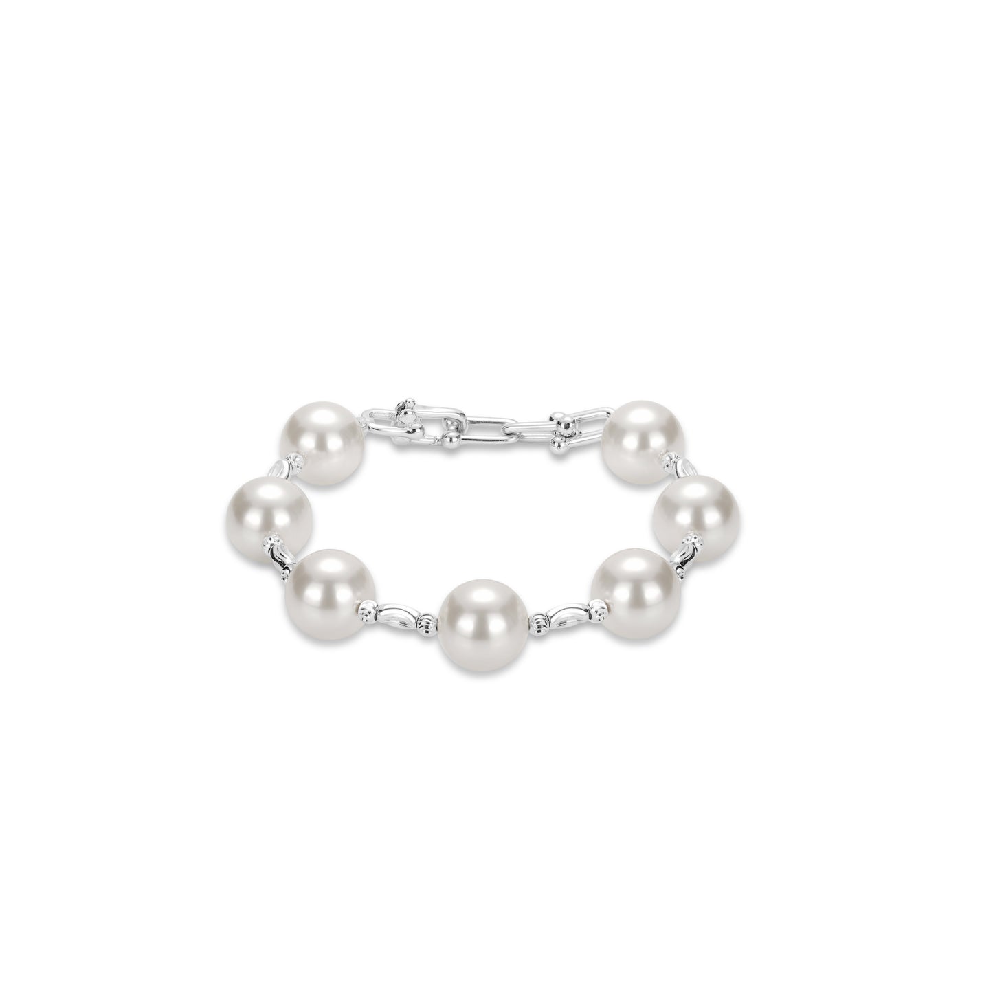 Pre-order Limited edition:Modern white pearls unique chain bracelet