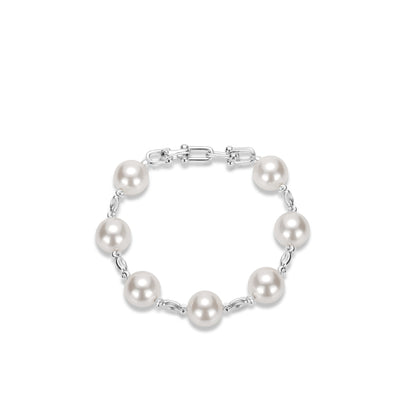 Pre-order Limited edition:Modern white pearls unique chain bracelet