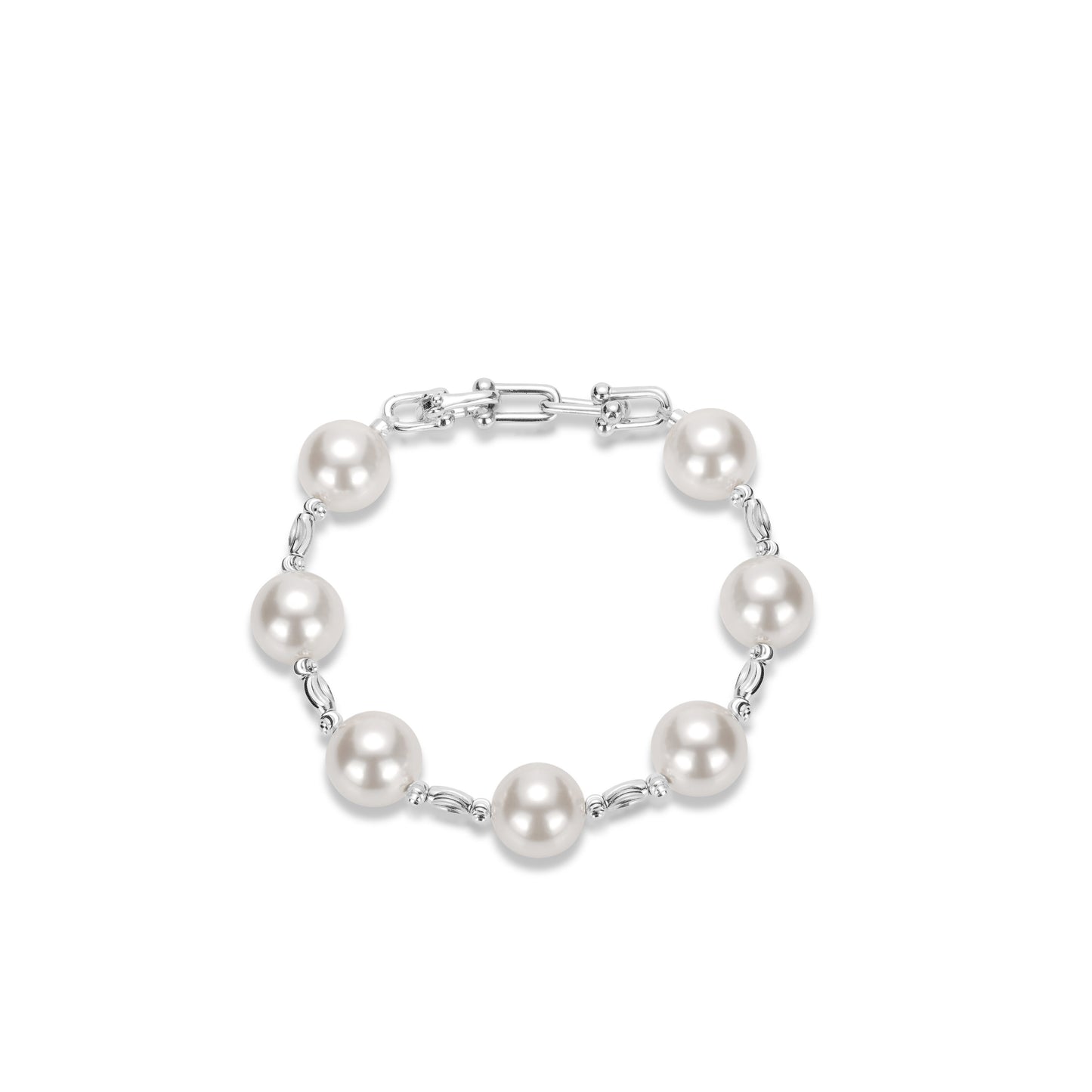 Pre-order Limited edition:Modern white pearls unique chain bracelet