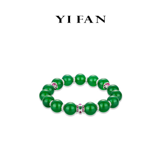 Pre-order High Jewelry collection:"Treasure beads" Green jade detailed Bracelet