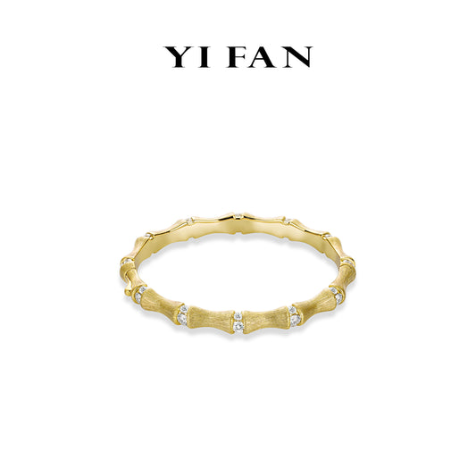 Pre-order Golden time collection: “Modern Bamboo Section” detailed eternity Bracelet/Bangle