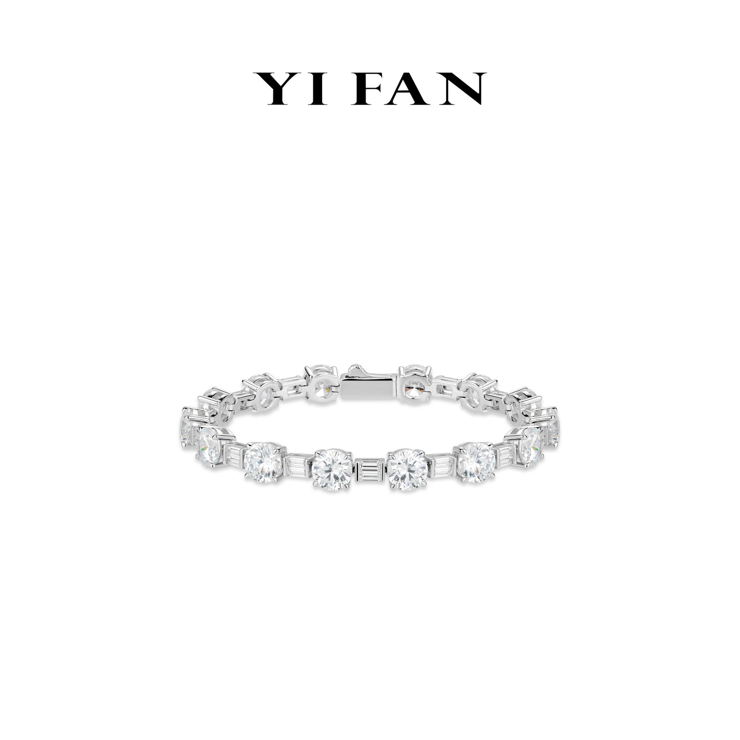 Wedding collection: Modern Brilliant & Emerald-cut "Starry Sky" Tennis Bracelet (Unisex)