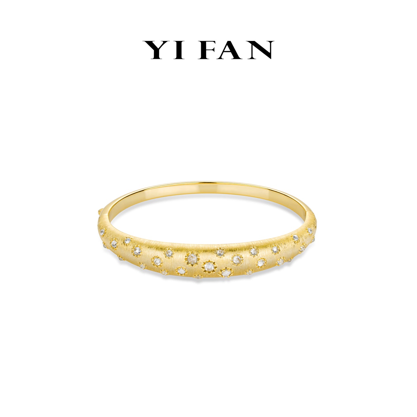 Golden time collection: Modern "Brushed Bright Starry Sky" detailed Bangle/Bracelet