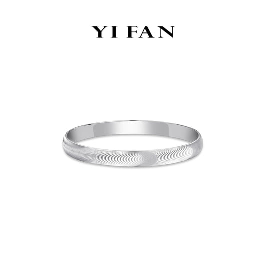 Minimalist collection: Modern "Silver Moonlight" Rotating/Fidget Bangle