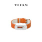 High Jewelry collection: Modern "Orange Leather Belt Slidable" detailed wide Wristband/Bracelet (Unisex)