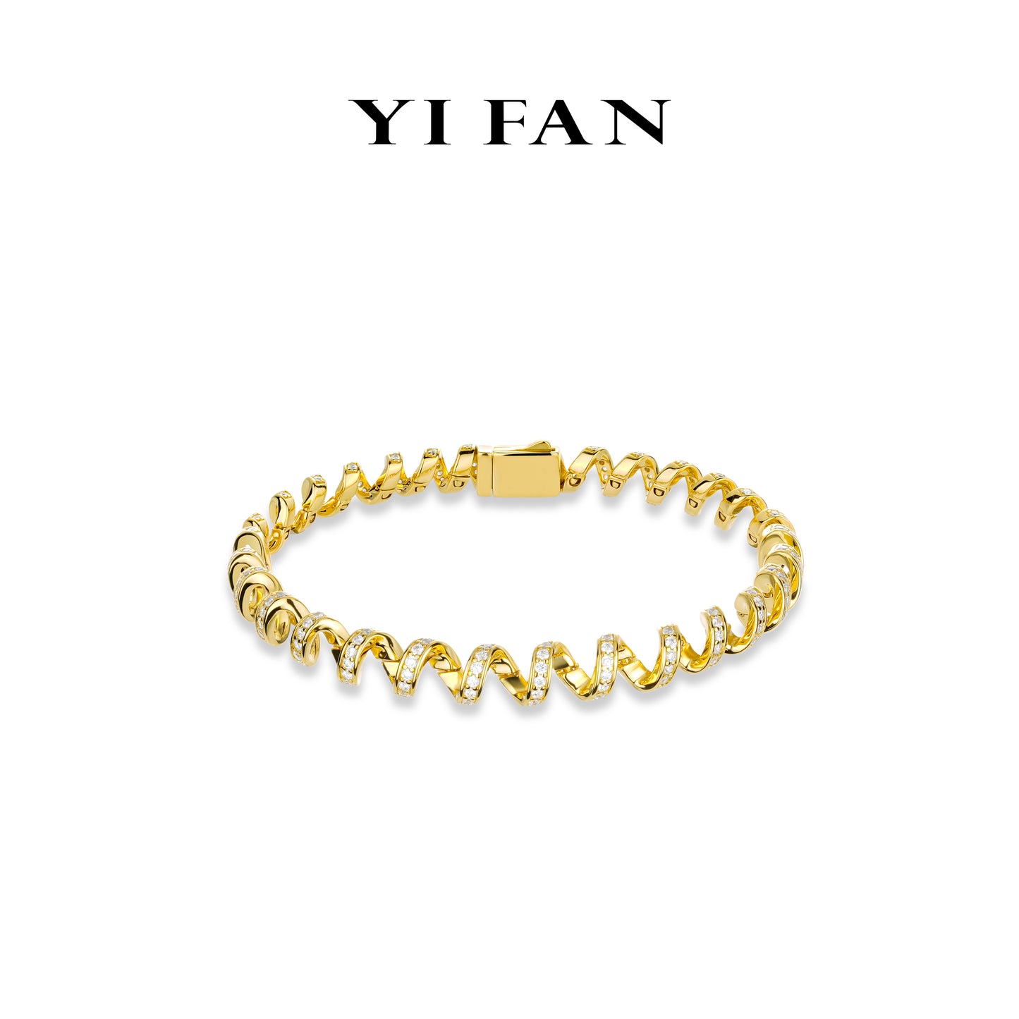 Golden time collection: Modern "Twisted Electric coil" detailed Bracelet/Bangle