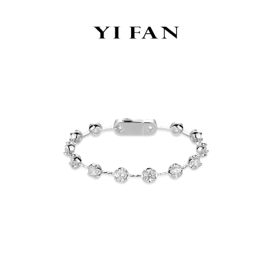 Wedding collection: "Brilliant Starry Sky Buds " detailed Tennis Bracelet (Unisex)