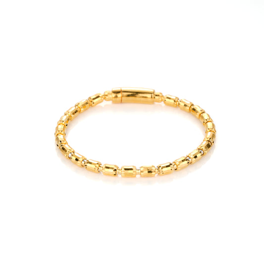 Minimalist collection: Golden "Unique LuLuTong beads" Modern CNC Bracelet (Unisex)