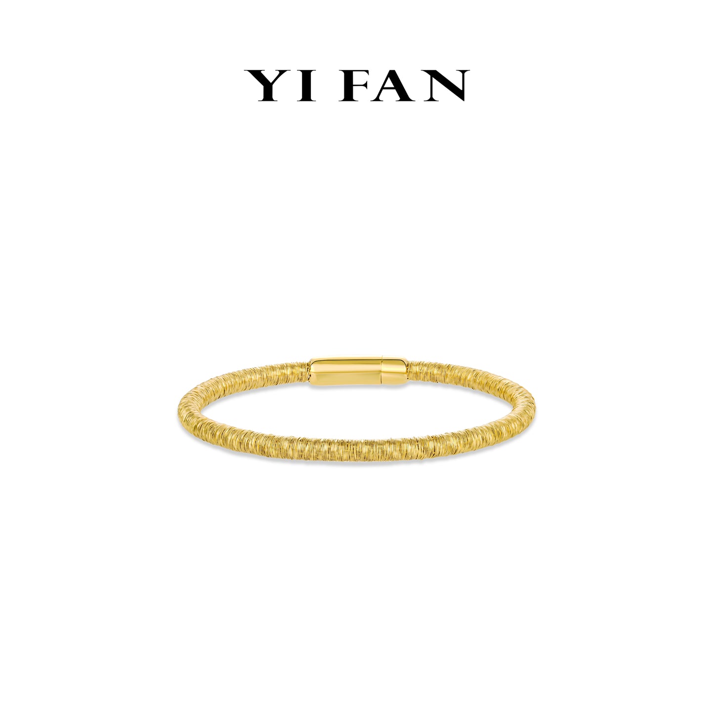 Minimalist collection: Versatile "Golden brushed hand-warp" Flexible thick loop Bracelet (Unisex)