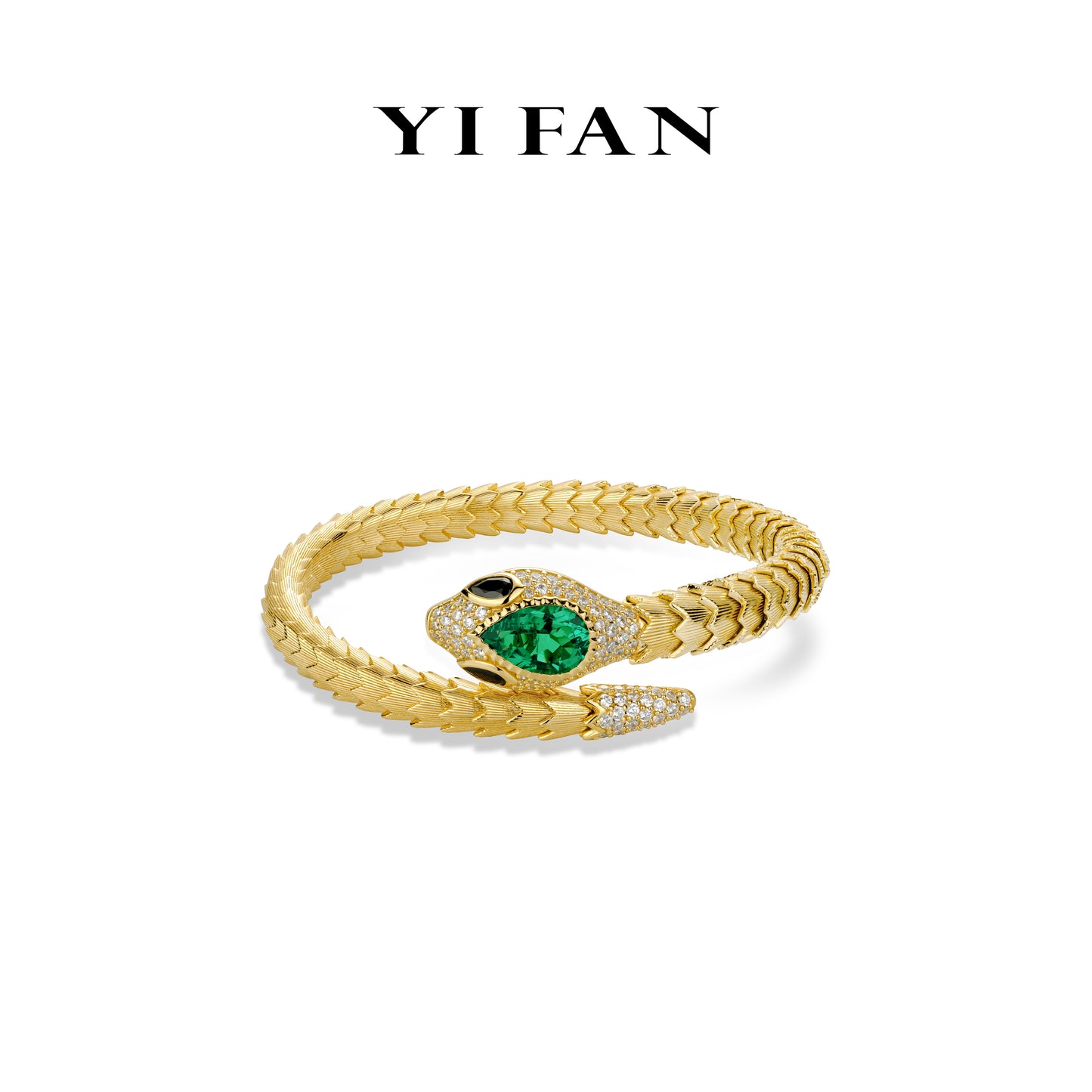 High Jewelry Lab Grown Emerald collection: Luxury “Golden Serpent” exquisite Bracelet/Bangle