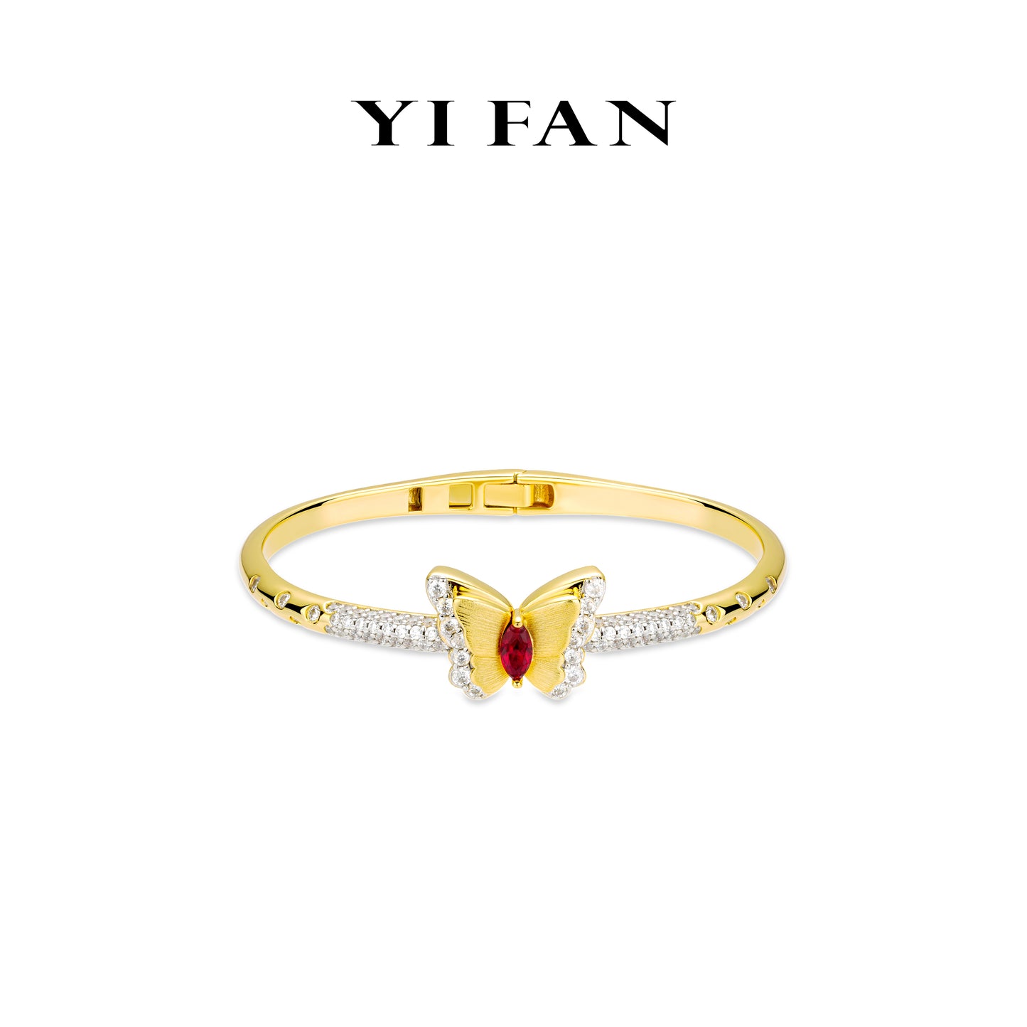 Animal collection: Luxury "Red Marquise Shimmering 3D Butterfly" detailed Bangle/Bracelet