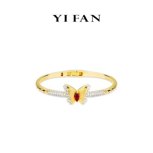 Animal collection: Luxury "Red Marquise Shimmering 3D Butterfly" detailed Bangle/Bracelet