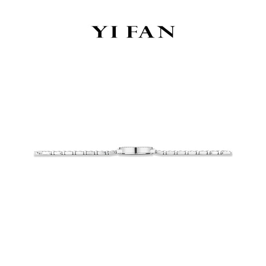 High Jewelry collection: Modern "White Dreamland" detailed Tennis Watch/Bracelet (Adjustable)