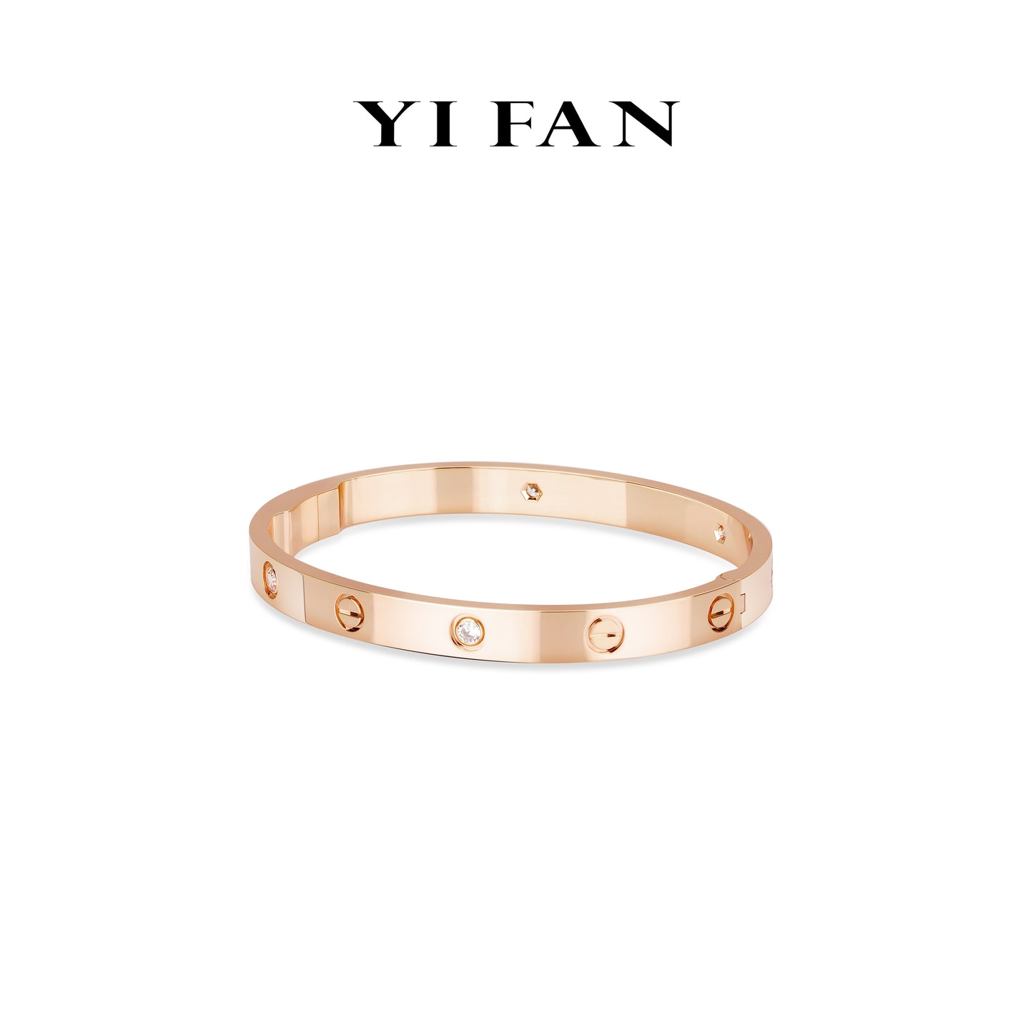 Pre-order Rose-gold Fever collection: Modern "Bright Love" CNC Bracelet/Bangle