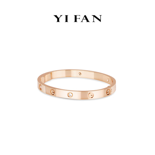 Pre-order Rose-gold Fever collection: Modern "Bright Love" CNC Bracelet/Bangle