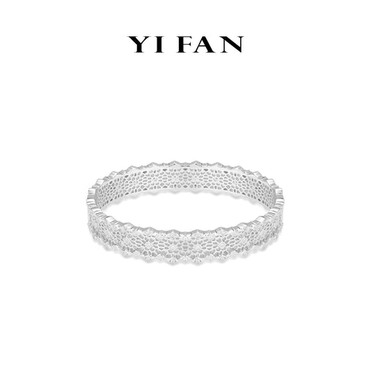 Pre-order Wedding collection: Luxury "Honeycomb Lace" exquisite Wide Bangle/Bracelet