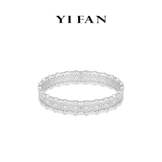 Pre-order Wedding collection: Luxury "Honeycomb Lace" exquisite Wide Bangle/Bracelet