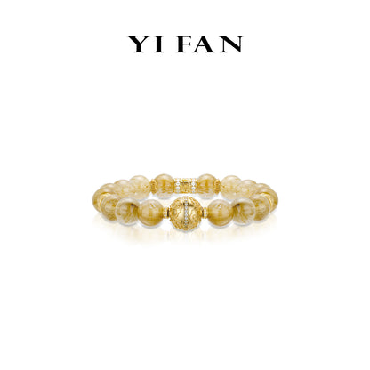 High Jewelry collection: Luxury "Golden silk Auspicious Cloud" unique elastic Beads Bracelet
